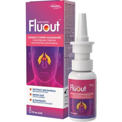 Флюаут Solution Pharm спрей для носа з колоїдним сріблом і екстрактом цикламену по 15 мл у флак.
