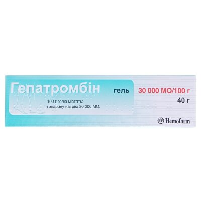 Гепатромбін гель 30000 МО/100 г по 40 г у тубах
