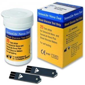 Тест-смужки Sensolite Nova Test для глюкометра, 25 штук