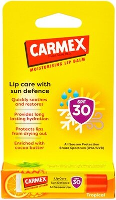 Бальзам-стік для губ Carmex SPF30 зі смаком Тропічних фруктів, 4,25 г