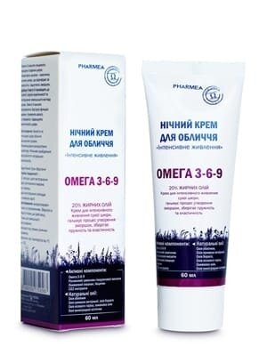 Крем для обличчя Pharmea Омега 3-6-9 Інтенсивне живлення нічний, 60 мл