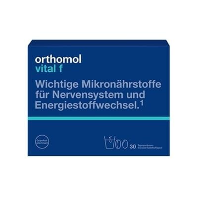 Вітамінно-мінеральний комплекс Ортомол Vital F для жінок гранули зі смаком грейпфруту - капсули - таблетки, курс 30 днів