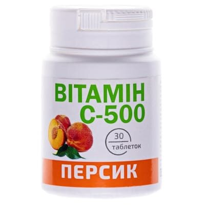 Вітамін С-500 Краса і Здоров'я зі смаком персика таблетки №30