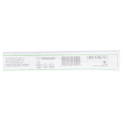Катетер урологічний Medicare Nelaton Catheter типу Нелатон чоловічий, 12 Fr, білий, 1 штука