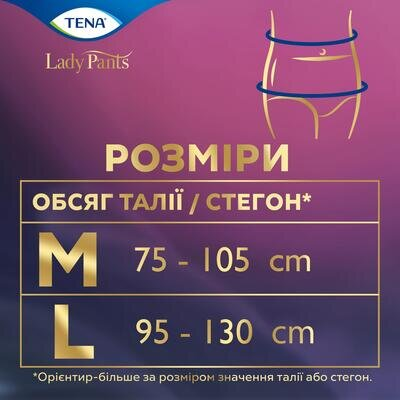 Труси урологічні Tena Lady Pants Plus Creme, розмір L, 8 штук