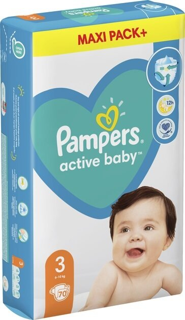 Підгузки дитячі Pampers Active Baby розмір 3, 6-10 кг, 70 шт