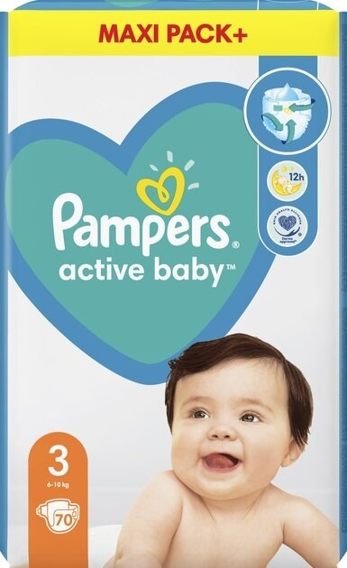 Підгузки дитячі Pampers Active Baby розмір 3, 6-10 кг, 70 шт