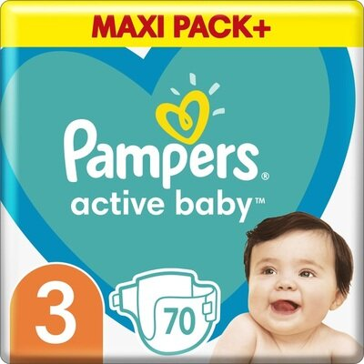 Підгузки дитячі Pampers Active Baby розмір 3, 6-10 кг, 70 шт