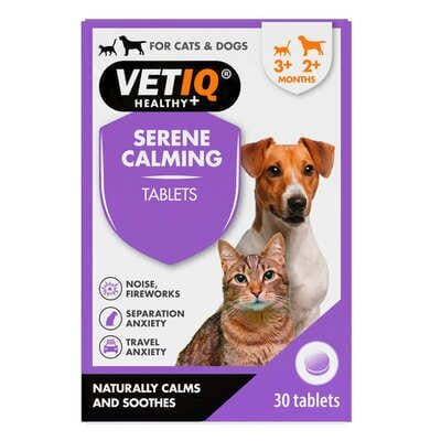 Таблетки заспокійливі VetIQ Serene Calming для гіперактивних, нервових собак та котів, 30 штук