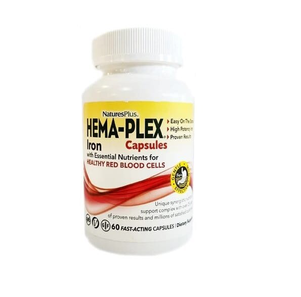 Вітамінно-мінеральний комплекс Nature's Plus Hema-Plex, 60 швидкодіючих вегетаріанських капсул