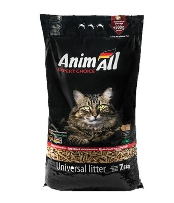 Наповнювач для туалету AnimAll деревний, 7,5 кг