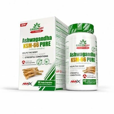 Ашваганда Amix Nutrition GreenDay GreenDay ProVegan Ashwagandha KSM-66 Pure веганські капсули №60