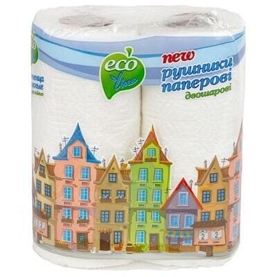 Рушники паперові Eco line 2 шари, 2 рулони