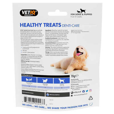 Ласощі для собак VetIQ Healthy Treats Denti-care з качкою для чищення зубів, свіжості дихання, 70 г