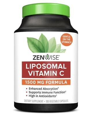 Вітамін С ліпосомальний Zenwise Liposomal Vitamin C, 180 веганських капсул