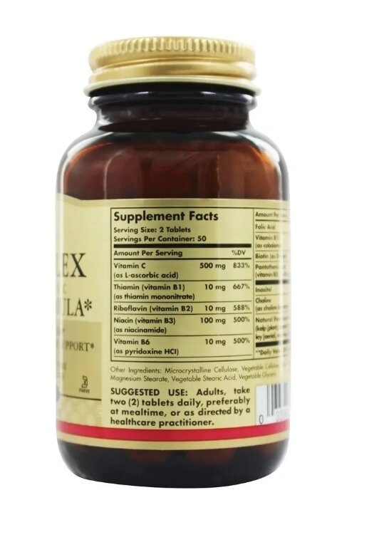 Вітаміни групи В з вітаміном С Solgar B-Complex with Vitamin C Stress Formula таблетки №100