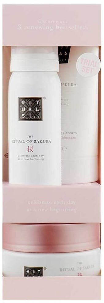 Подарунковий набір Rituals The Ritual Of Sakura Trial Set (Гель-піна 50 мл + Скраб 125 мл + Крем 70 мл)