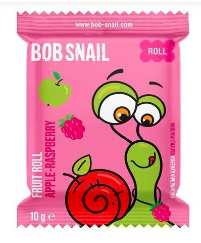 Цукерки Bob Snail Roll натуральні яблучно-малинові, 10 г