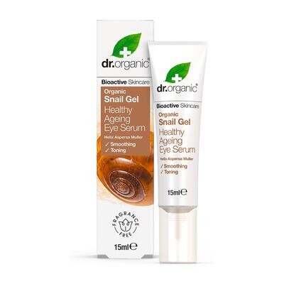 Сироватка для шкіри навколо очей Dr. Organic з муцином равлика, 15 мл