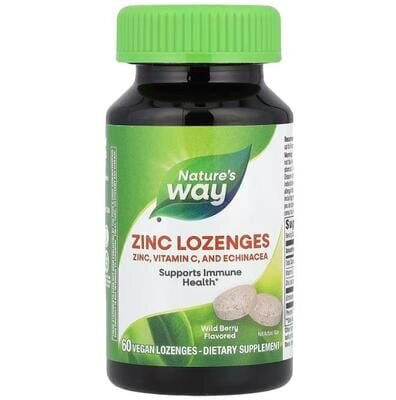 Цинку глюконат Nature's Way Zinc Lozenges ягідний смак, 60 пастилок
