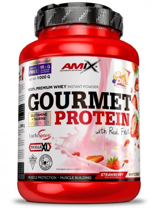 Протеїн Amix Nutrition Gourmet Protein полуниця-білий шоколад, 1000 г