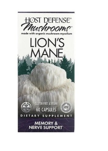 Гриб їжовик гребінчастий (Левова Грива) Host Defense Lion's Mane, Fungi Perfecti, 60 капсул