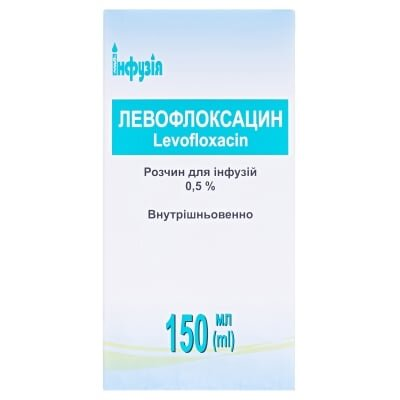 Левофлоксацин розчин д/інф. 0.5 % по 150 мл у пляш.