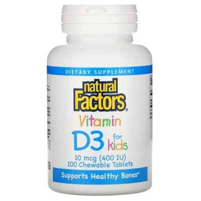 Вітамін D3 для дітей Natural Factors Vitamin D3 for Kids таблетки №100