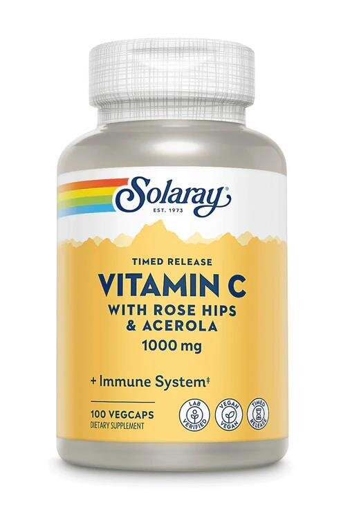 Вітамін С Solaray Timed Release Vitamin C 1000, 100 веганських капсул