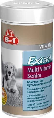 Мультивітамінний комплекс 8in1 Excel Multi Vit-Senior для літніх собак, 70 таблеток