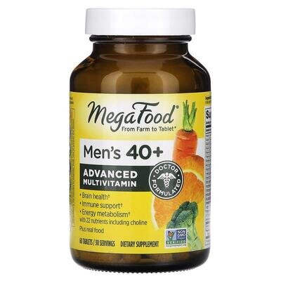 Мультивітаміни для чоловіків 40+ MegaFood Multi for Men 40+, 60 таблеток