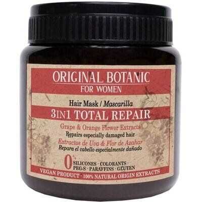 Маска Original Botanic Total Repair 3 в 1 для пошкодженого волосся відновлююча жіноча, 250 мл