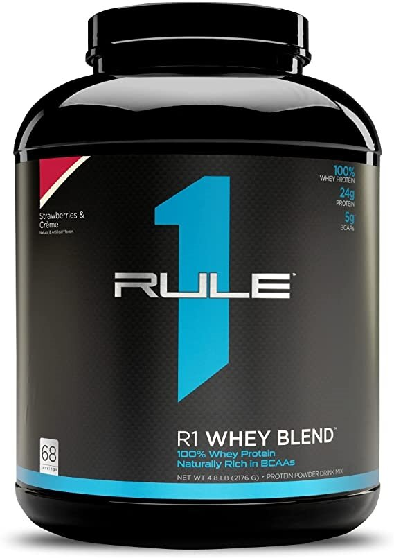 Протеїн Rule One R1 Whey Blend, полуниця і крем, 2236 г