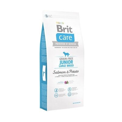 Корм сухий для цуценят гігантських порід Brit Care GF Junior Large Breed Salmon & Potato, 3 кг