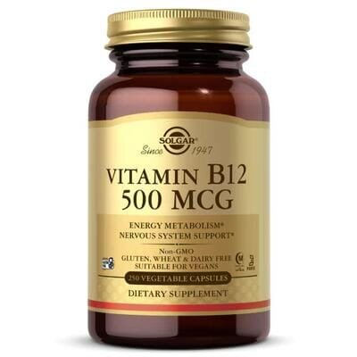 Вітамін В12 Solgar Vitamin B12 500 мкг вег. капсули №250
