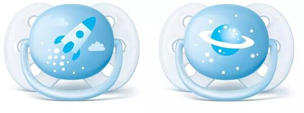 Пустушка силіконова Philips Avent Ultra Soft SCF222/20, 0-6 місяців, для хлопчиків, 2 шт