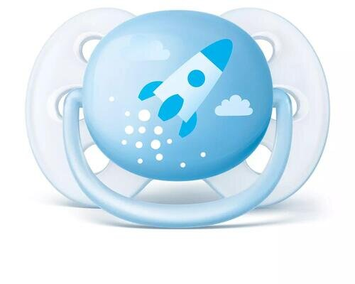 Пустушка силіконова Philips Avent Ultra Soft SCF222/20, 0-6 місяців, для хлопчиків, 2 шт