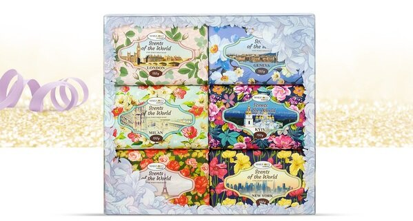 Набір подарунковий Marigold Natural Аромати світу мило парфумерне тверде, 6 шт х 150 г