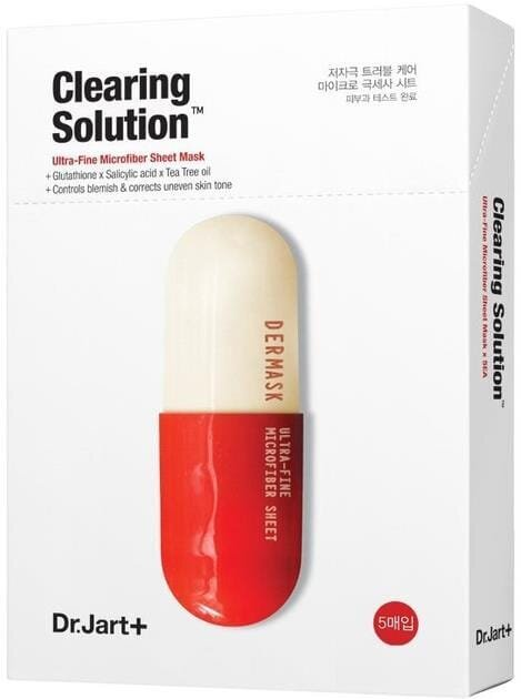 Маска для обличчя Dr.Jart+ Dermask Micro Jet Clearing Solution із саліциловою кислотою очисна, 5 шт х 27 г