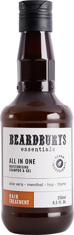 Шампунь-кондиціонер-гель для душу Beardburys Essentials All In One, 250 мл