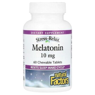 Мелатонін Natural Factors Stress-Relax Melatonin 10 мг, 60 жувальних таблеток