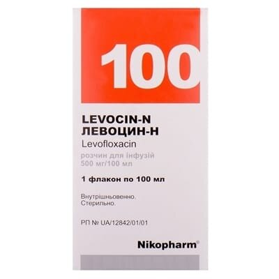 Левоцин-Н розчин д/інф. 500 мг/100 мл по 100 мл у флак.