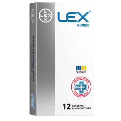 Презервативи Lex Ribbed з ребрами, 12 штук