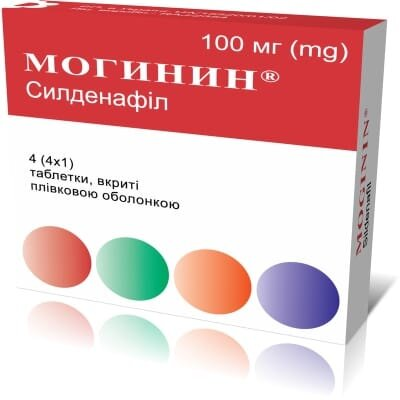 Могинин таблетки, в/плів. обол. по 100 мг №4