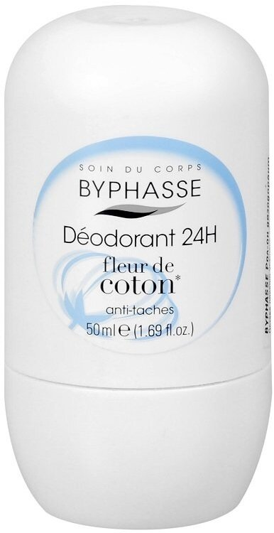 Дезодорант кульковий Byphasse 24h Квіти Бавовна 24 години, 50 мл
