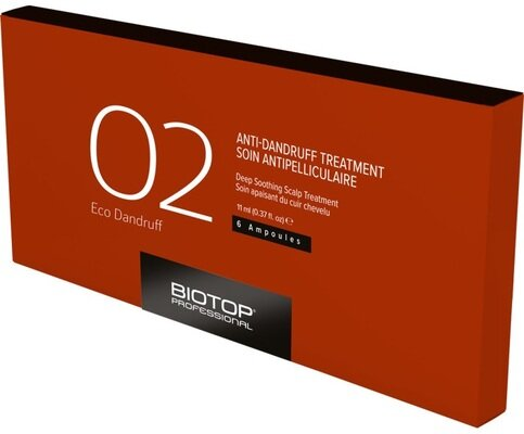 Ампули Biotop 02 Eco Dnadruff проти лупи, 6 шт x 11 мл