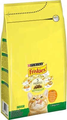 Корм сухий для кішок Purina Friskies Indoor з куркою та овочами, 1,5 кг
