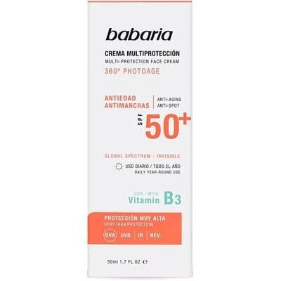 Крем сонцезахисний для обличчя Babaria SPF50+ антивіковий, 50 мл