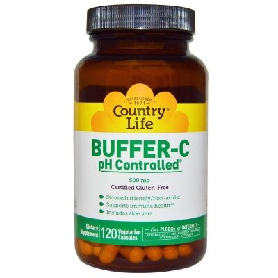 Вітамін С Country Life Buffer-C Ph Controlled, 120 капсул