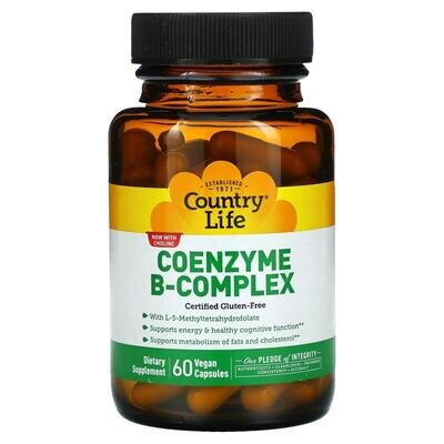 Вітаміни групи В Country Life Coenzyme B-Complex, 60 капсул